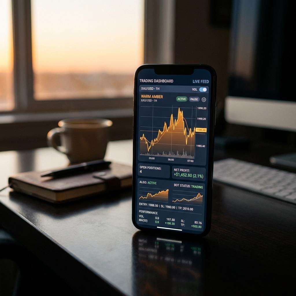Stvoklarime Trading-Interface auf einem Smartphone